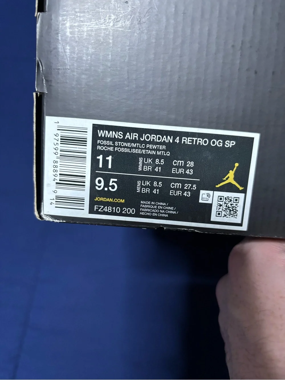A Ma Maniere x Jordan 4 Retro While You Were Sleeping 2024 Size 9.5M/11W